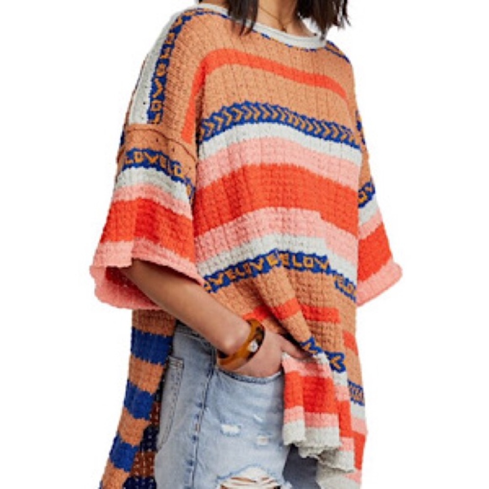 “NEW” Free People Hidden LOVE Tunic Sweater